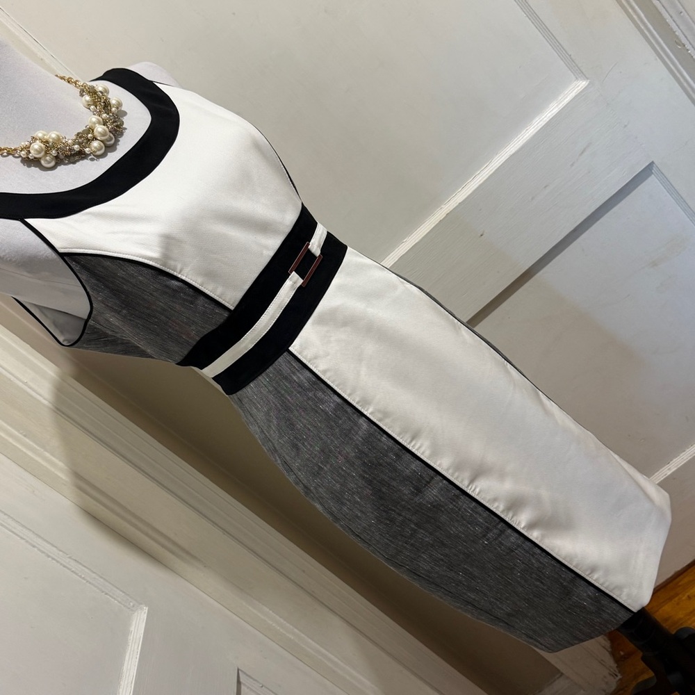 White House Black Market Black and White Colorblock Dress - Picture 12 of 16